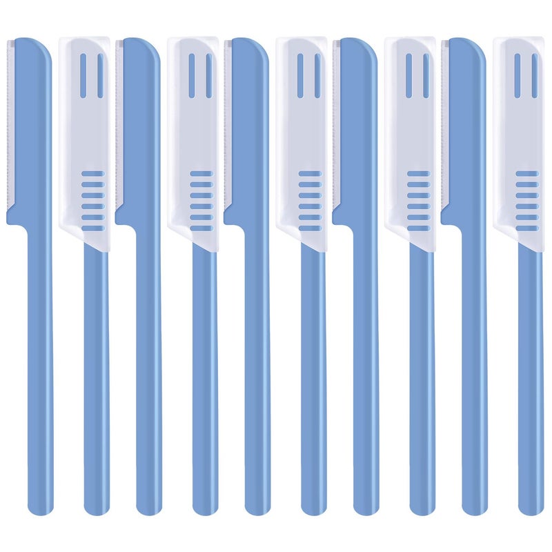 Mudder Women's Facial Razor Eyebrow Shaver Razor Brow Shaper Eyebrow Trimmer Dermaplaner Shaping Tool with Cover (Blue) - Image 1